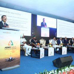 Secy. ESW addressing the Aero India Seminar held on 13th Feb,2023