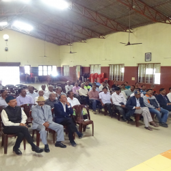 Secy ESW and other officials  during the Interaction with local Ex Servicemen at Virajpert, Coorg on 23.1.2020.