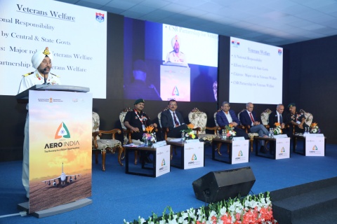 Secy. KSB addressing the Aero India Seminar held on 13th Feb,2023